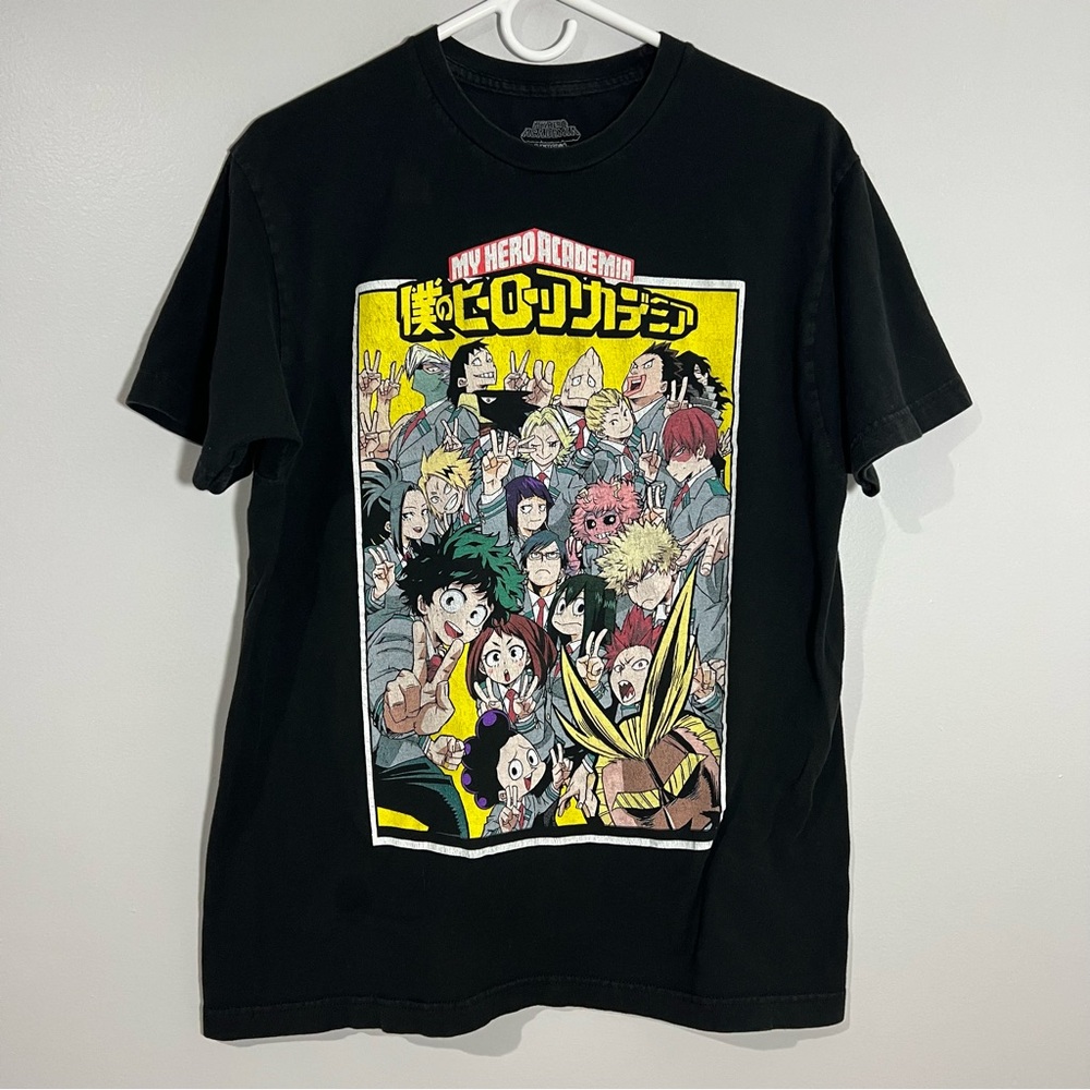 My Hero Academia Class 1-A Anime Manga Black Short Sleeve T-Shirt Mens Large